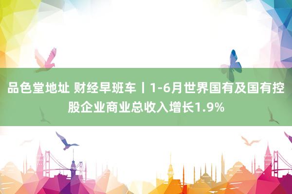 品色堂地址 财经早班车丨1-6月世界国有及国有控股企业商业总收入增长1.9%