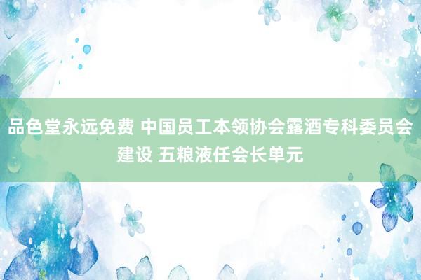 品色堂永远免费 中国员工本领协会露酒专科委员会建设 五粮液任会长单元