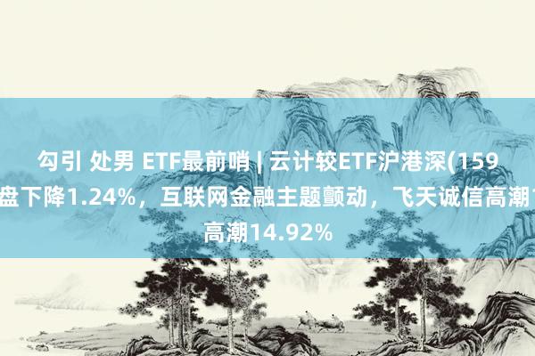 勾引 处男 ETF最前哨 | 云计较ETF沪港深(159738)早盘下降1.24%，互联网金融主题颤动，飞天诚信高潮14.92%