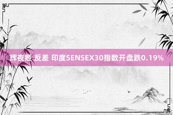 辉夜姬 反差 印度SENSEX30指数开盘跌0.19%