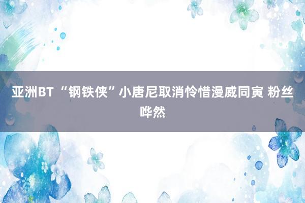 亚洲BT “钢铁侠”小唐尼取消怜惜漫威同寅 粉丝哗然