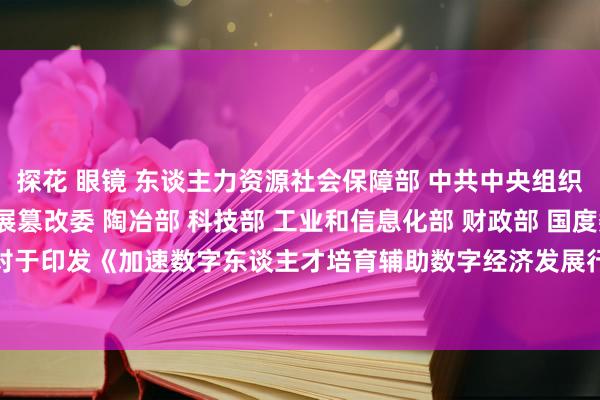 探花 眼镜 东谈主力资源社会保障部 中共中央组织部 中央网信办 国度发展篡改委 陶冶部 科技部 工业和信息化部 财政部 国度数据局对于印发《加速数字东谈主才培育辅助数字经济发展行径决策（2024—2026年）》的奉告